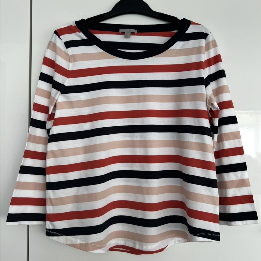 COS Black Red Boxy Crew Neck 3/4 Sleeve Tee – Size M